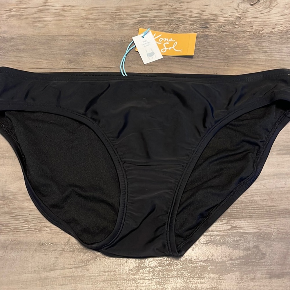 High coverage hipster black swim bottoms